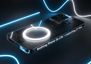 Nothing Phone 3a Lite भारत में 27 नवंबर को लॉन्च होगा। 120Hz AMOLED डिस्प्ले, Dimensity 7300 Pro, Glyph लाइट, 50MP ट्रिपल कैमरा और 5000mAh बैटरी के साथ आएगा।