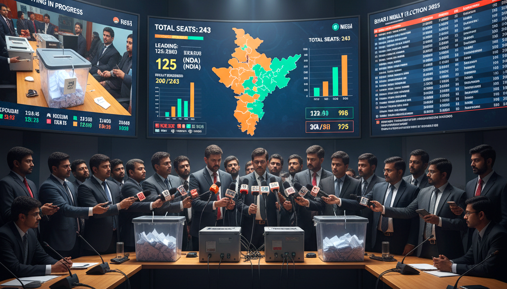 बिहार चुनाव 2025 में एनडीए ने बड़ी बढ़त बनाई। महिला और युवा वोटरों ने परिणाम में अहम भूमिका निभाई। जानें पूरा राजनीतिक विश्लेषण और ट्रेंड्स।